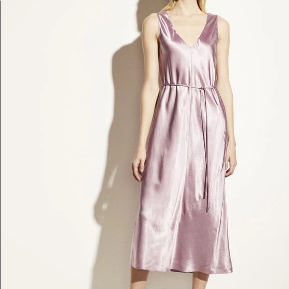 Vince - Double V-Neck Satin Slip Dress - Picture 3 of 4